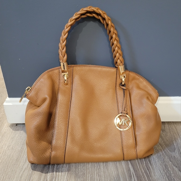 MICHAEL Michael Kors Bags Michael Kors Camel Leather Bowling Bag